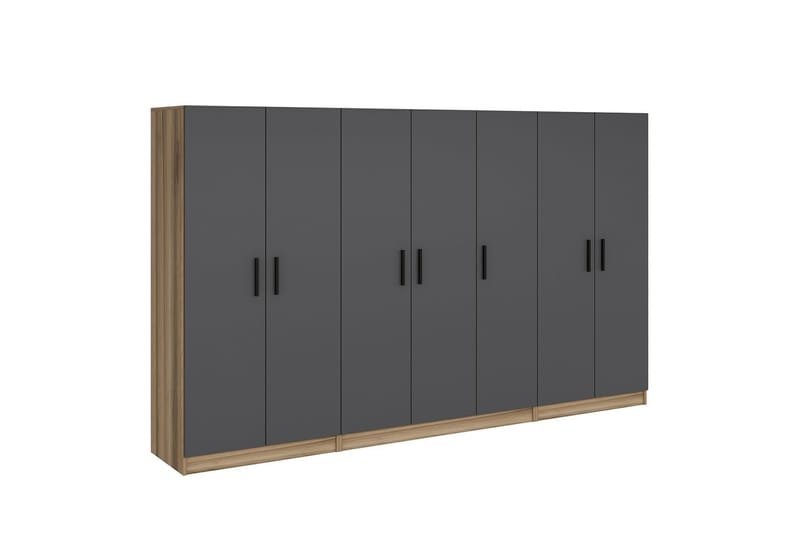 Fruitland Garderob 315 cm - Grå/Brun - Förvaring - Klädförvaring - Garderob & garderobssystem