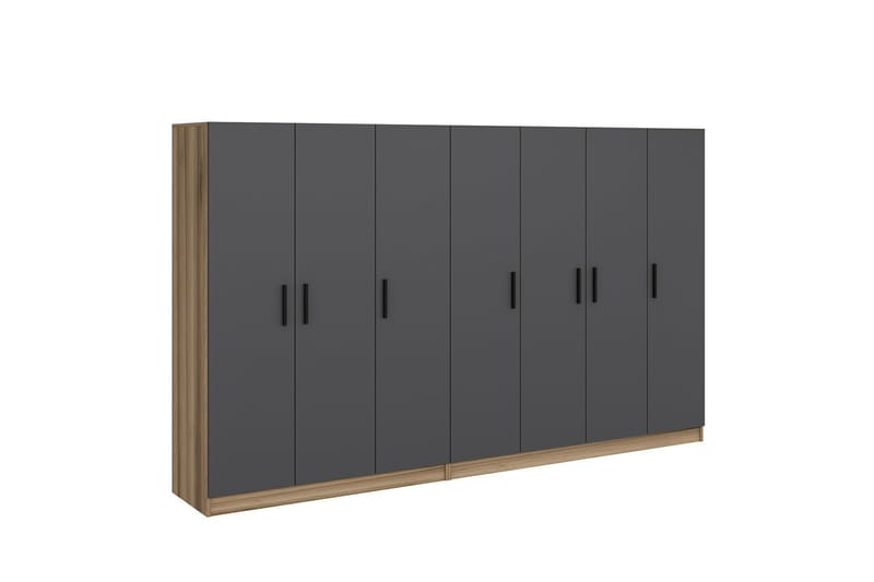 Fruitland Garderob 315 cm - Grå/Brun - Förvaring - Klädförvaring - Garderob & garderobssystem