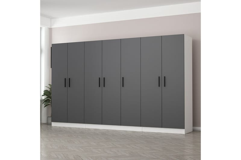 Fruitland Garderob 315 cm - Grå/Vit - Förvaring - Klädförvaring - Garderob & garderobssystem