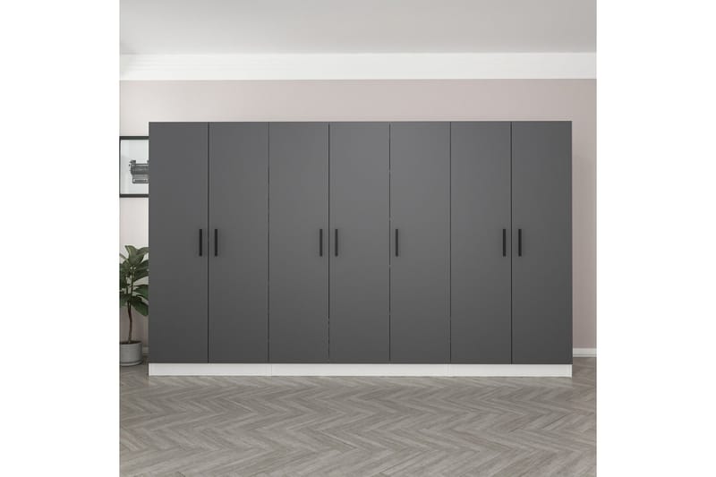 Fruitland Garderob 315 cm - Grå/Vit - Förvaring - Klädförvaring - Garderob & garderobssystem