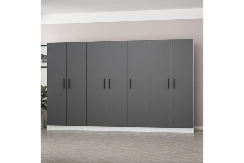Fruitland Garderob 315 cm - Grå/Vit - Förvaring - Klädförvaring - Garderob & garderobssystem