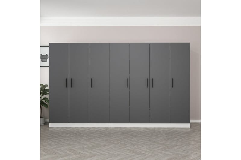 Fruitland Garderob 315 cm - Grå/Vit - Förvaring - Klädförvaring - Garderob & garderobssystem