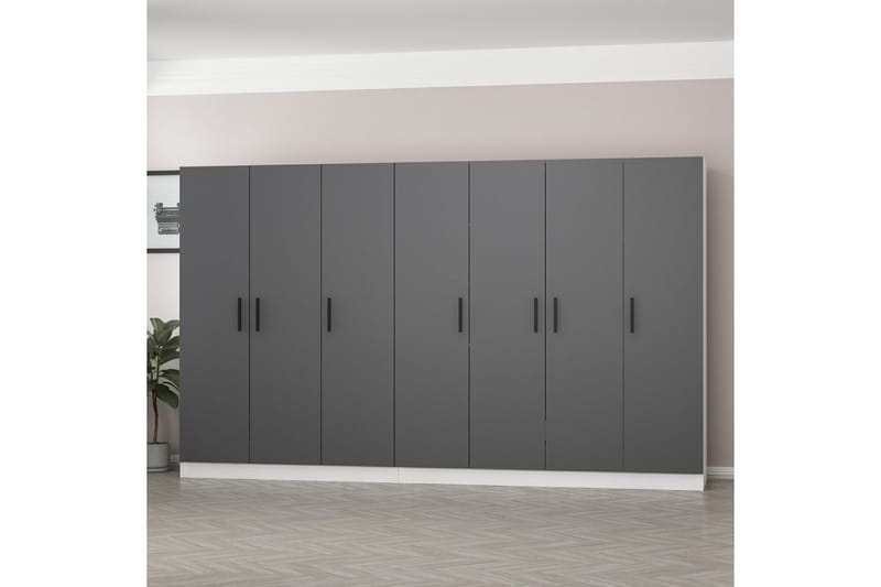 Fruitland Garderob 315 cm - Grå/Vit - Förvaring - Klädförvaring - Garderob & garderobssystem