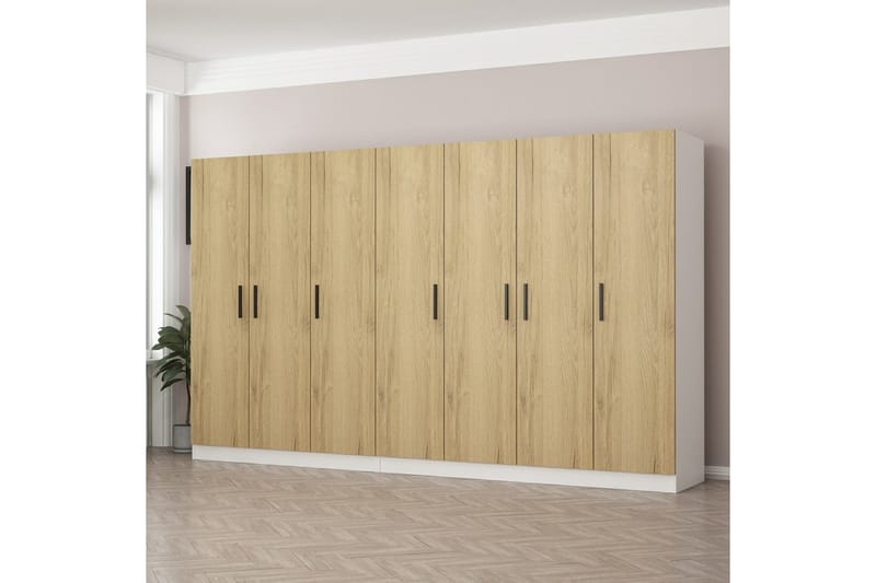 Fruitland Garderob 315 cm - Valnöt - Förvaring - Klädförvaring - Garderob & garderobssystem