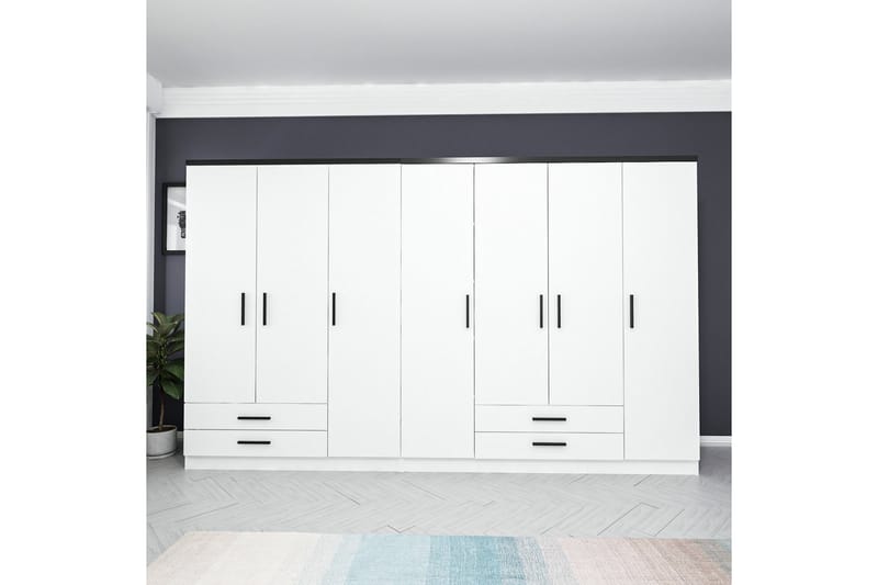 Fruitland Garderob 315 cm - Vit - Förvaring - Klädförvaring - Garderob & garderobssystem