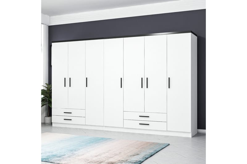 Fruitland Garderob 315 cm - Vit - Förvaring - Klädförvaring - Garderob & garderobssystem