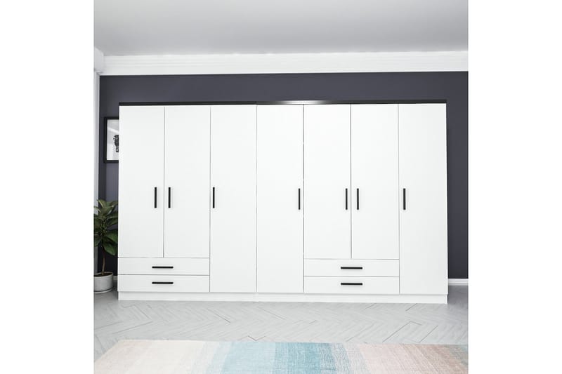 Fruitland Garderob 315 cm - Vit - Förvaring - Klädförvaring - Garderob & garderobssystem