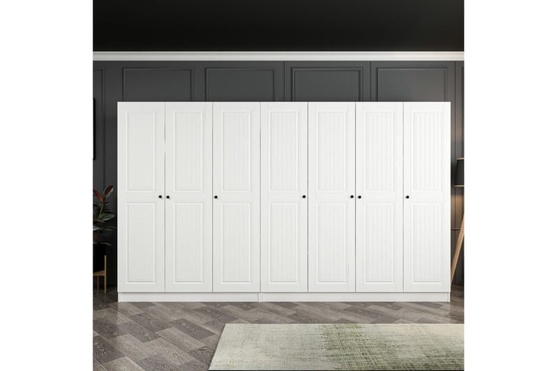Fruitland Garderob 315 cm - Vit - Förvaring - Klädförvaring - Garderob & garderobssystem