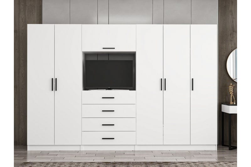 Fruitland Garderob 315 cm - Vit - Förvaring - Klädförvaring - Garderob & garderobssystem