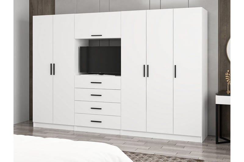 Fruitland Garderob 315 cm - Vit - Förvaring - Klädförvaring - Garderob & garderobssystem