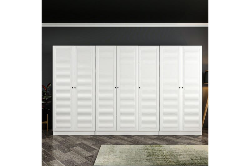 Fruitland Garderob 315 cm - Vit - Förvaring - Klädförvaring - Garderob & garderobssystem