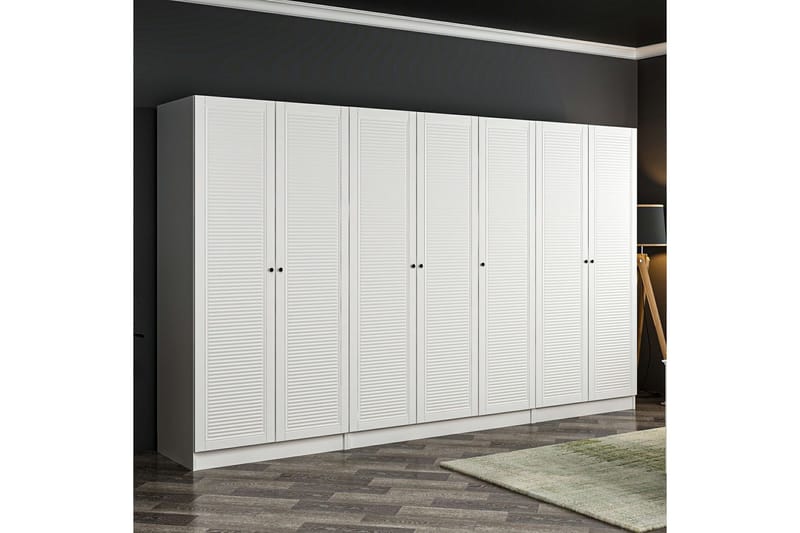 Fruitland Garderob 315 cm - Vit - Förvaring - Klädförvaring - Garderob & garderobssystem