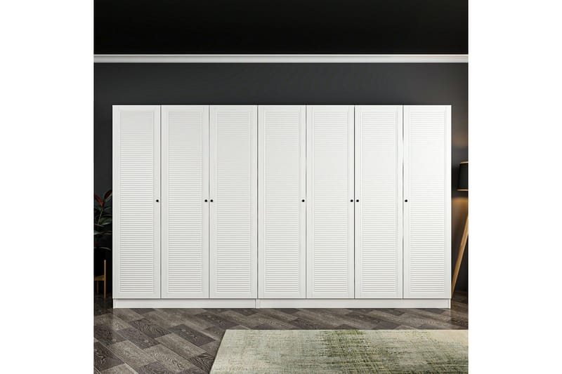 Fruitland Garderob 315 cm - Vit - Förvaring - Klädförvaring - Garderob & garderobssystem