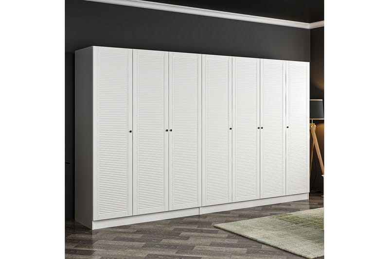 Fruitland Garderob 315 cm - Vit - Förvaring - Klädförvaring - Garderob & garderobssystem
