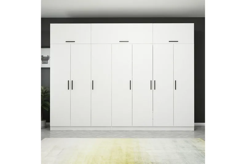 Fruitland Garderob 315x235 cm - Vit - Förvaring - Klädförvaring - Garderob & garderobssystem