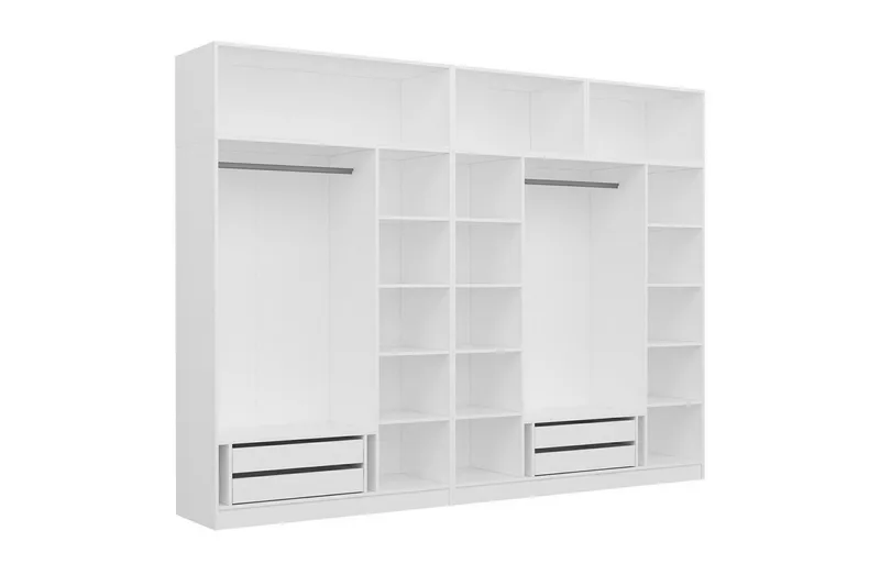 Fruitland Garderob 315x235 cm - Vit - Förvaring - Klädförvaring - Garderob & garderobssystem