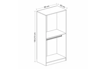 Fruitland Garderob 90 cm - Antracit - Förvaring - Klädförvaring - Garderob & garderobssystem