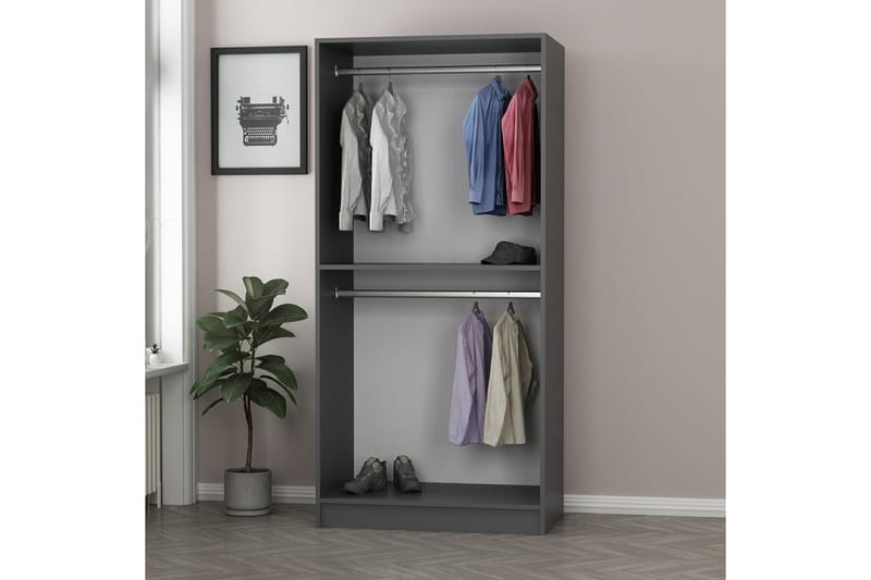 Fruitland Garderob 90 cm - Antracit - Förvaring - Klädförvaring - Garderob & garderobssystem