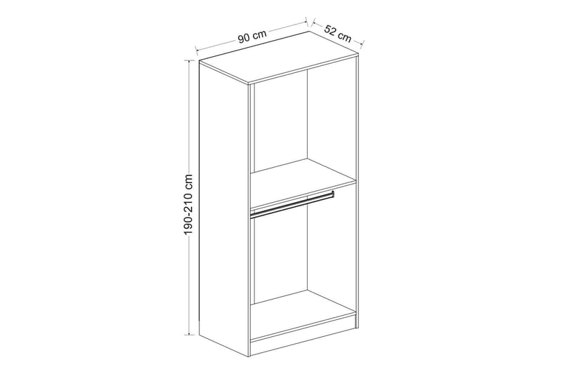 Fruitland Garderob 90 cm - Ek - Förvaring - Klädförvaring - Garderob & garderobssystem