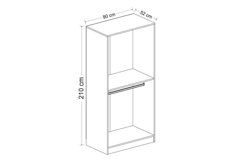Fruitland Garderob 90 cm i Ljust Trä med Glasdörr - Brun - Förvaring - Klädförvaring - Garderob & garderobssystem