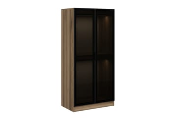 Fruitland Garderob 90 cm i Ljust Trä med Glasdörr - Brun - Förvaring - Klädförvaring - Garderob & garderobssystem