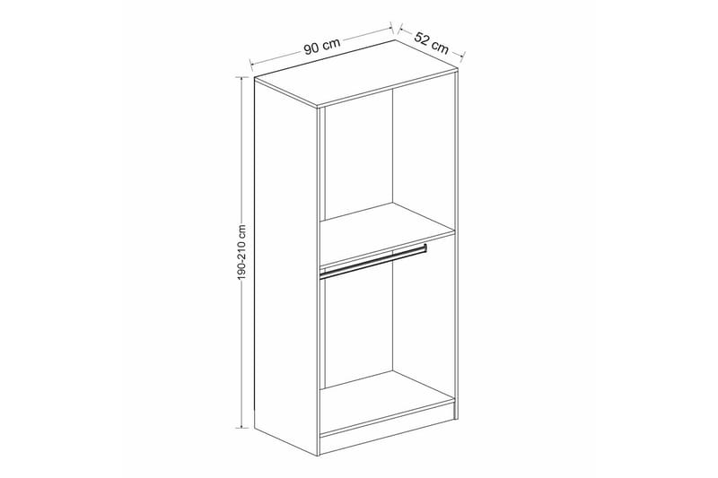 Fruitland Garderob 90 cm i Målat Trä - Vit - Förvaring - Klädförvaring - Garderob & garderobssystem