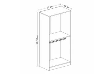 Fruitland Garderob 90 cm i Målat Trä - Vit - Förvaring - Klädförvaring - Garderob & garderobssystem