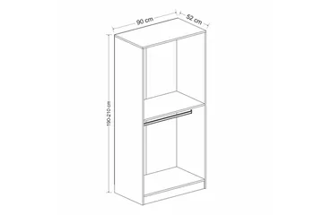 Fruitland Garderob 90 cm i Målat Trä - Vit - Förvaring - Klädförvaring - Garderob & garderobssystem