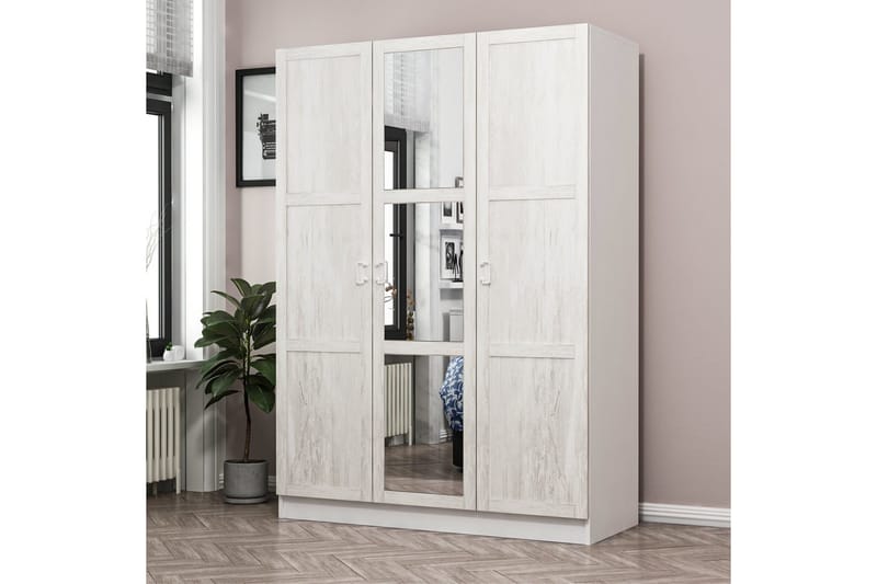 Fruitland Garderob med Spegel - Beige - Förvaring - Klädförvaring - Garderob & garderobssystem