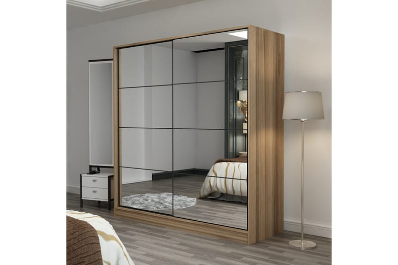 Fruitland Garderob med Spegel - Brun - Förvaring - Klädförvaring - Garderob & garderobssystem