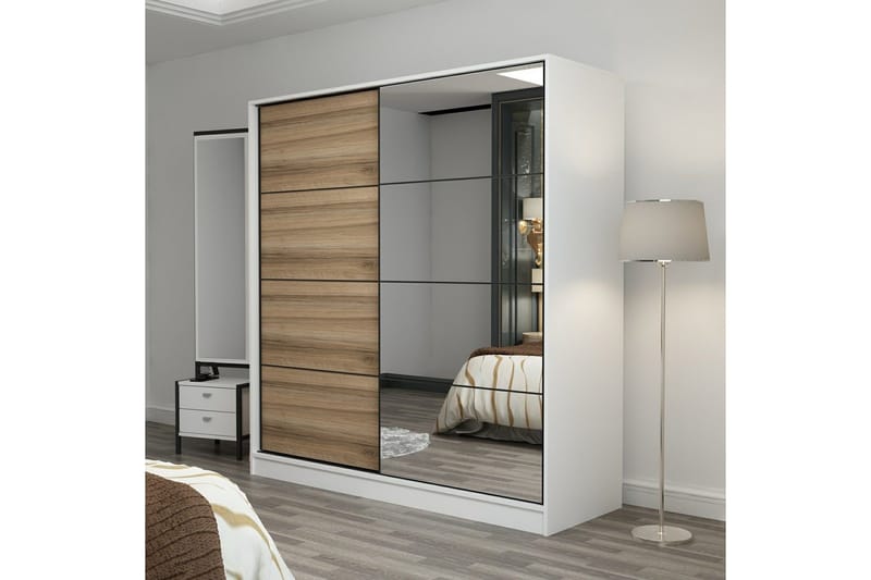 Fruitland Garderob med Spegel - Brun - Förvaring - Klädförvaring - Garderob & garderobssystem