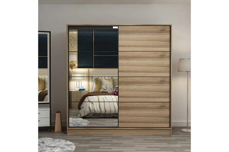 Fruitland Garderob med Spegel, Brun