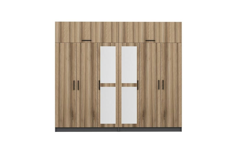 Fruitland Garderob med Spegel - Brun/Grå - Förvaring - Klädförvaring - Garderob & garderobssystem