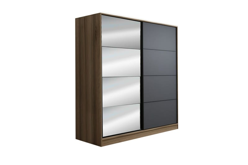 Fruitland Garderob med Spegel - Grå - Förvaring - Klädförvaring - Garderob & garderobssystem