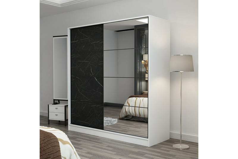 Fruitland Garderob med Spegel - Svart - Förvaring - Klädförvaring - Garderob & garderobssystem