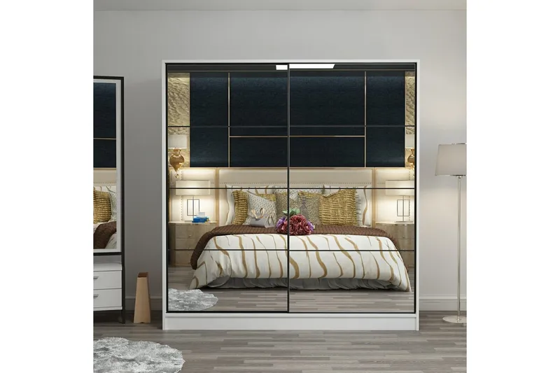 Fruitland Garderob med Spegel, Vit