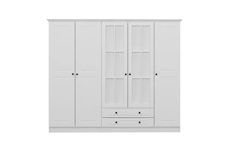 Fruitland Garderob med Spegel - Vit - Förvaring - Klädförvaring - Garderob & garderobssystem