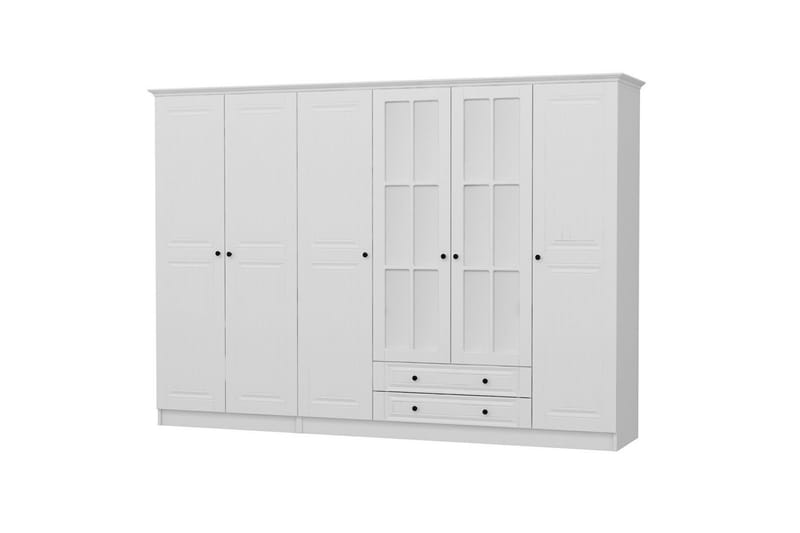 Fruitland Garderob med Spegel - Vit - Förvaring - Klädförvaring - Garderob & garderobssystem