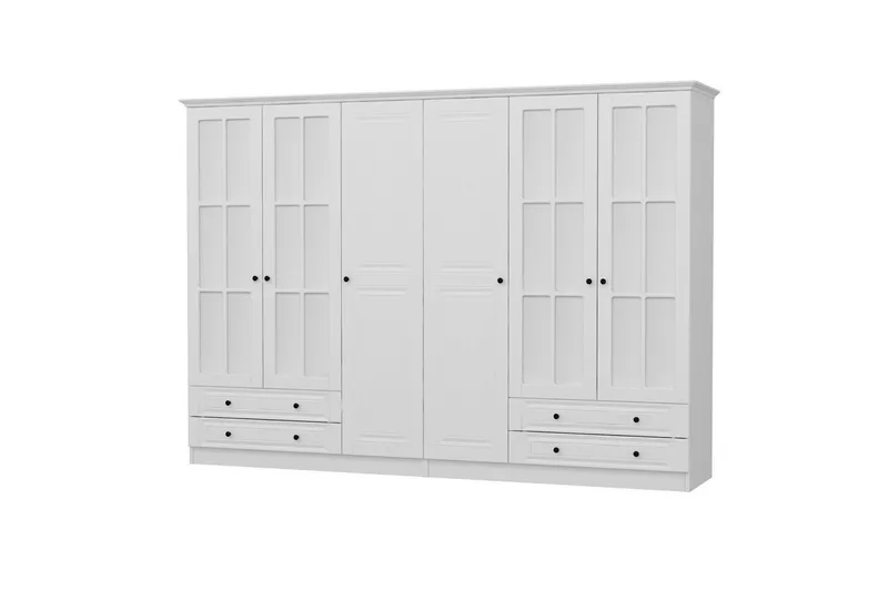 Fruitland Garderob med Spegel - Vit - Förvaring - Klädförvaring - Garderob & garderobssystem