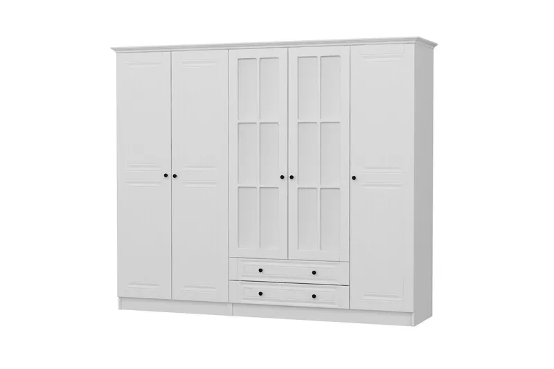 Fruitland Garderob med Spegel - Vit - Förvaring - Klädförvaring - Garderob & garderobssystem