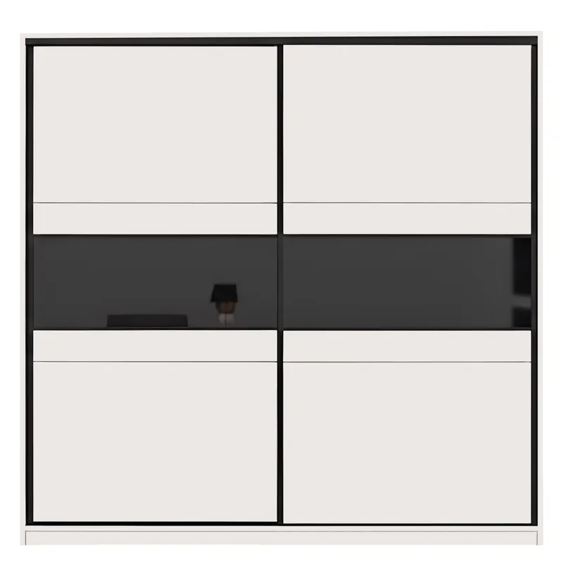 Fynara Garderob 220x226 cm, beige och svart
