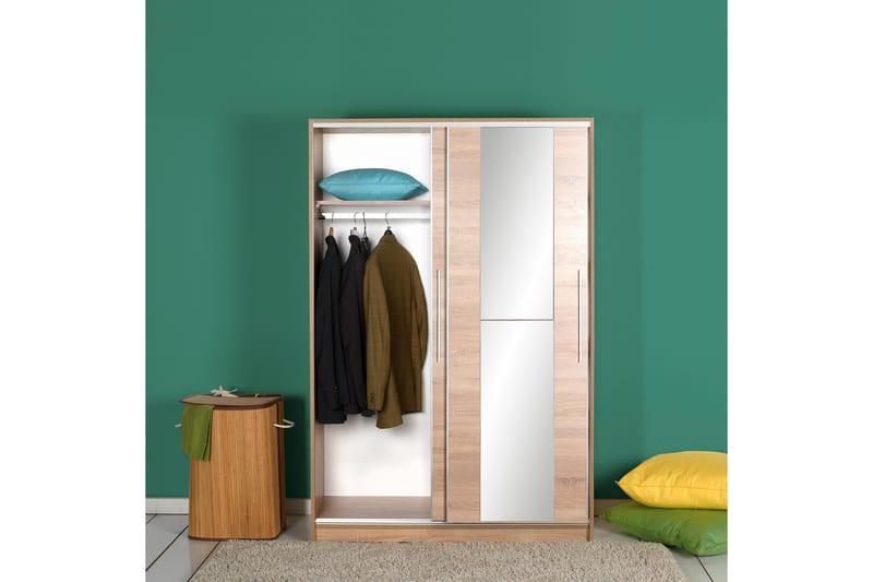 Garderob 120x182 cm - Natur - Garderob & garderobssystem - Klädskåp & fristående garderob