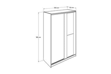 Garderob 120x182 cm - Natur - Förvaring - Klädförvaring - Garderob & garderobssystem