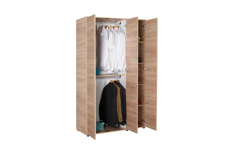 Garderob 120x212 cm - Natur - Garderob & garderobssystem - Klädskåp & fristående garderob