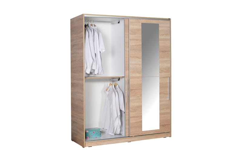 Garderob 160x207 cm - Natur - Garderob & garderobssystem - Klädskåp & fristående garderob