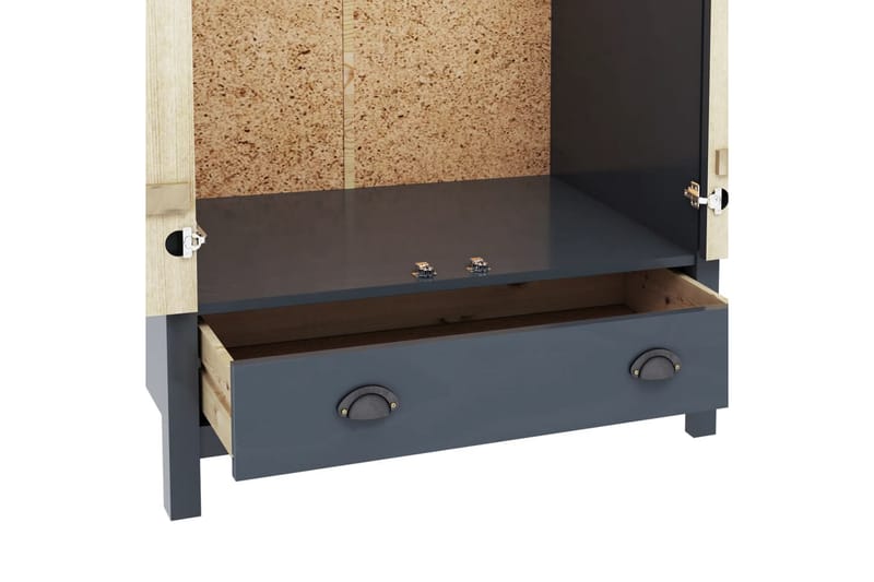 Garderob 2 dörrar Hill Range grå 89x50x170 cm massiv furu - Grå - Förvaring - Klädförvaring - Garderob & garderobssystem