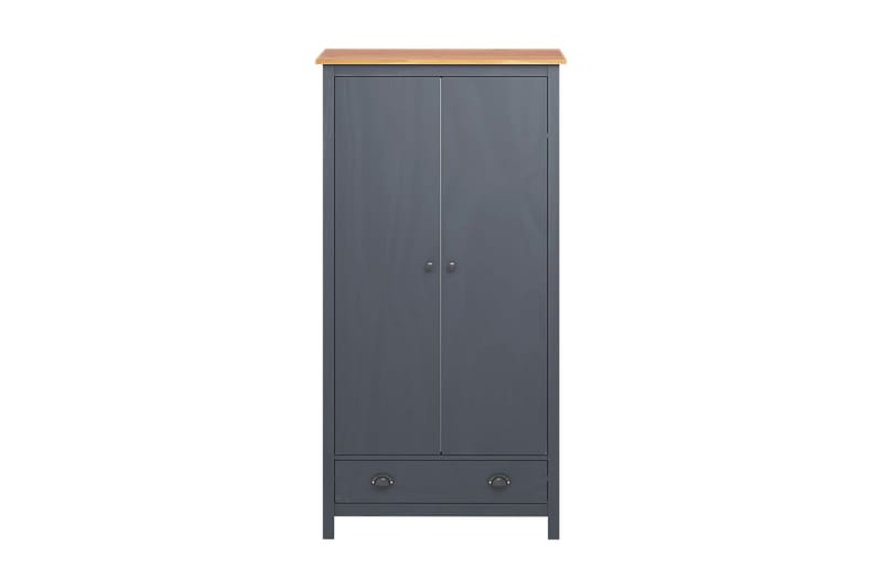 Garderob 2 dörrar Hill Range grå 89x50x170 cm massiv furu - Grå - Förvaring - Klädförvaring - Garderob & garderobssystem