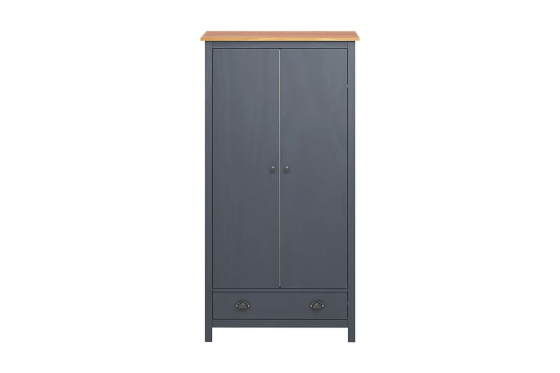 Garderob 2 dörrar Hill Range grå 89x50x170 cm massiv furu - Grå - Garderob & garderobssystem - Klädskåp & fristående garderob
