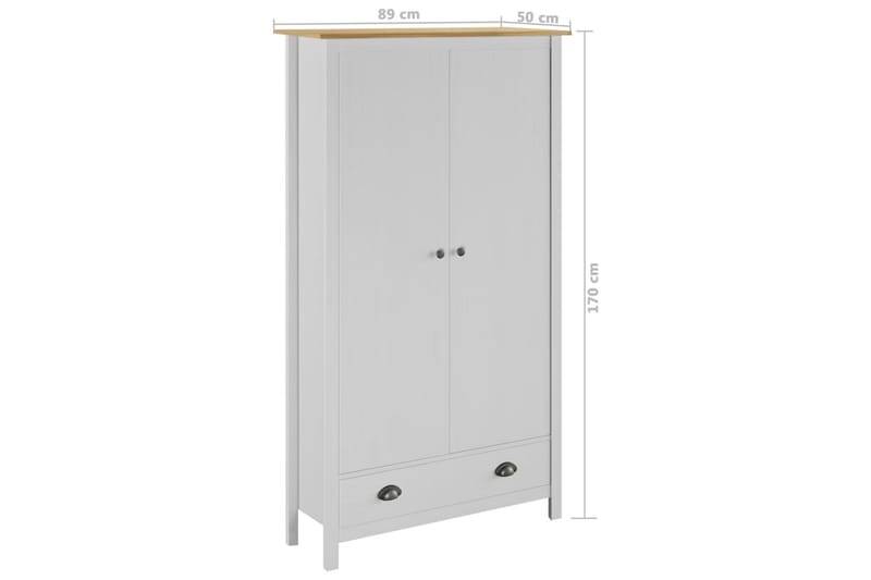 Garderob 2 dörrar Hill Range vit 89x50x170 cm massiv furu - Vit - Förvaring - Klädförvaring - Garderob & garderobssystem
