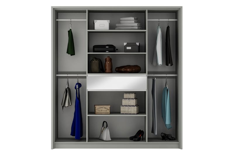 Garderob 200 cm - Vit - Garderob & garderobssystem - Klädskåp & fristående garderob